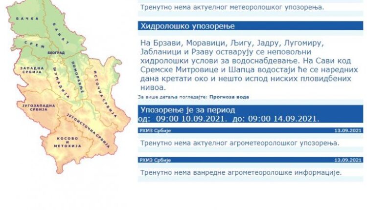  RHMZ WARNES!  Poor water supply conditions on these EIGHT rivers!
